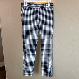 Topshop Navy and White Gingham Pants/ Size 6